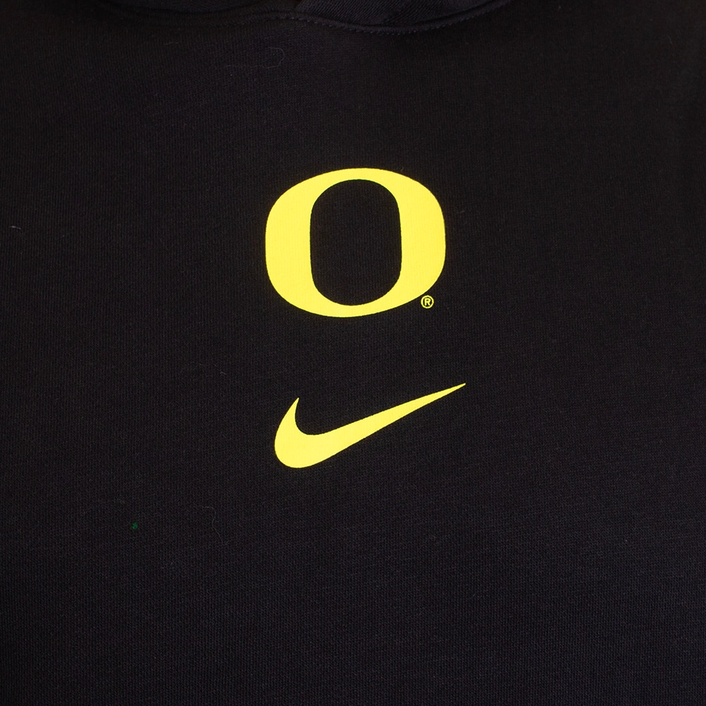 Classic Oregon O, Nike, Black, Hoodie, Cotton Blend, Men, Football, Club, Fleece, Sideline, Pullover, Sweatshirt, 797563